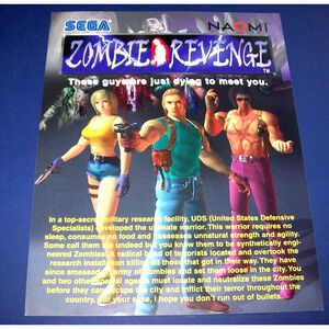 Zombie Revenge Arcade FLYER 1999 Original Video Game Horror Zombies Artwork
